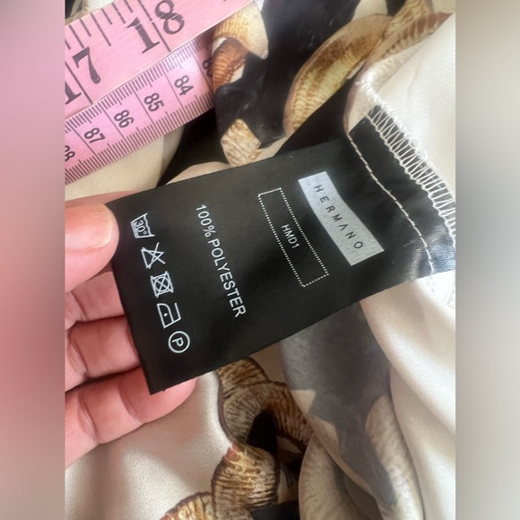 Buy HERMANO Mens Ram Print Short Sleeve Slim Fit Shirt WhiteXL - Picture 9 of 9